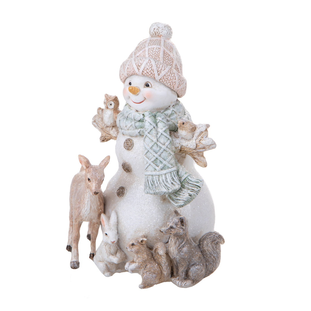 Pupazzo Neve con Animali  • 16,5 cm