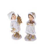 2 bimbi conAbete e peluche • H 15 cm