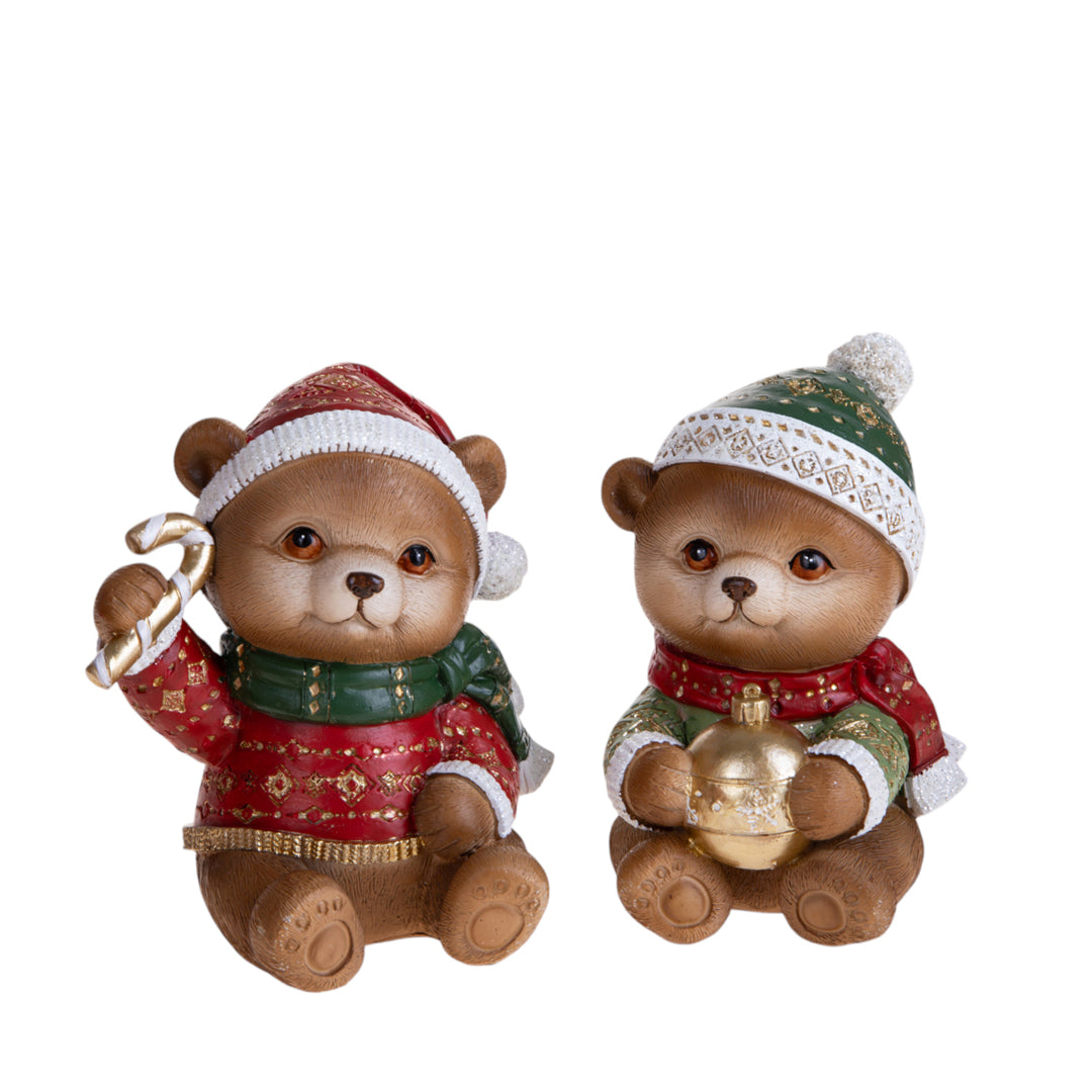 2 orsetti natale • H 15,5 cm