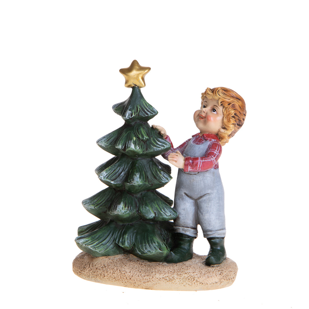 Bambino conAlbero natale • H 12,7 cm