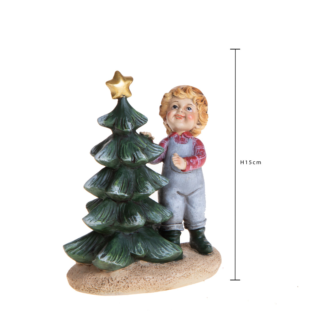 Bambino conAlbero natale • H 12,7 cm