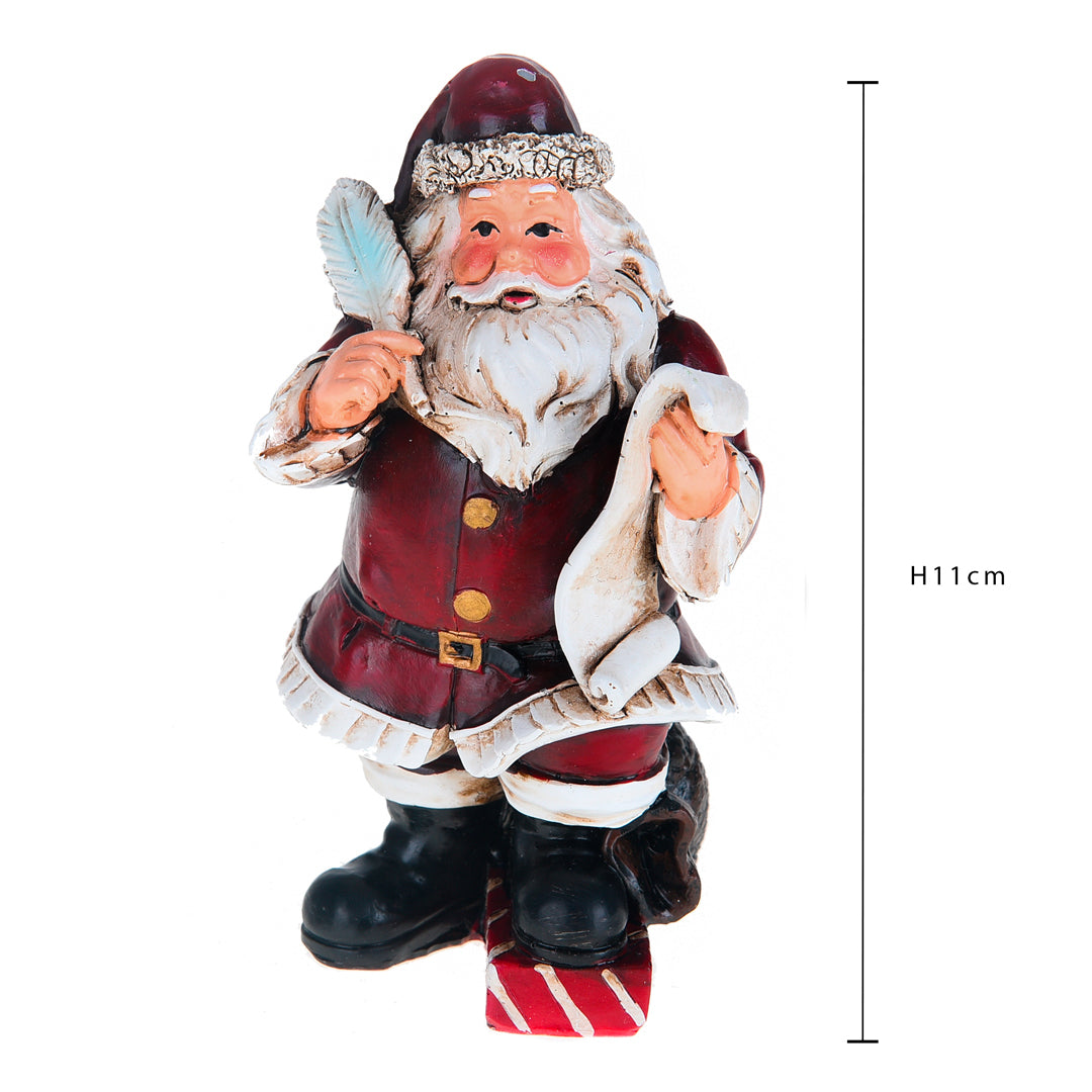 Pezzi 4 • Babbo natale con lista doni • H 11 cm