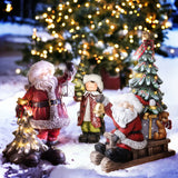 Babbo natale su slitta con led • H 72 cm