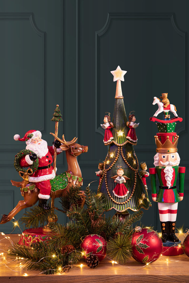 Babbo natale con renna • H 45,5 cm