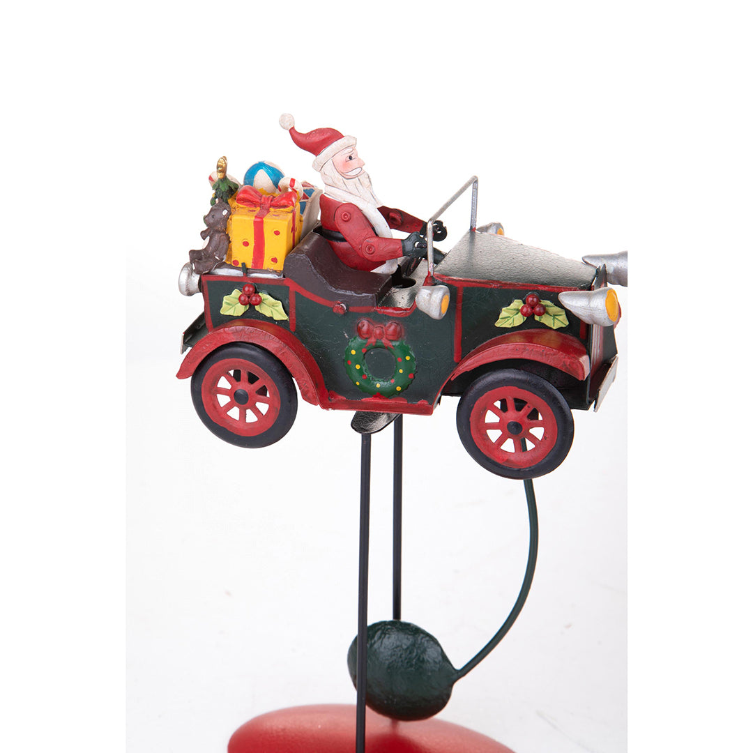 Babbo natale su auto • 30 cm