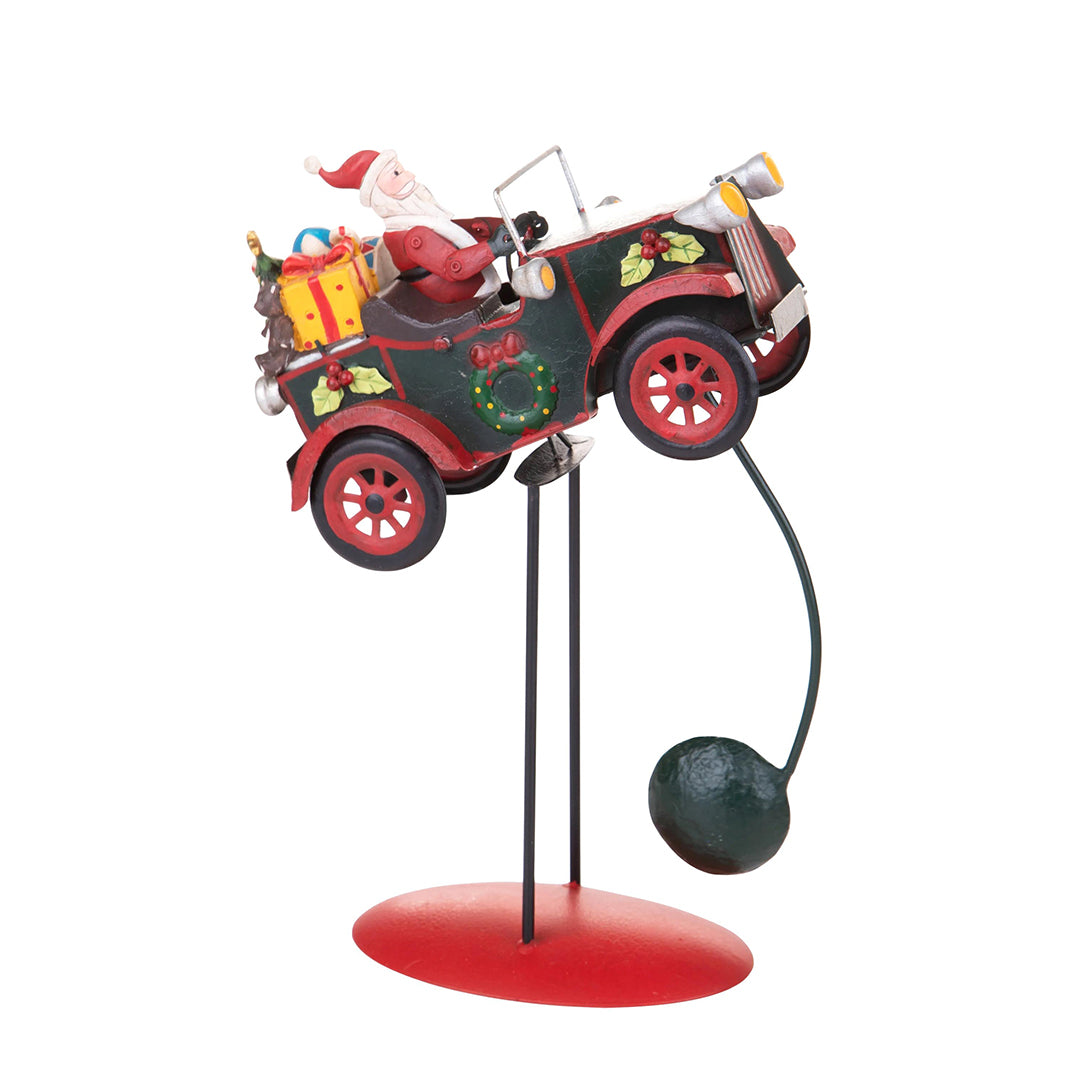 Babbo natale su auto • 30 cm