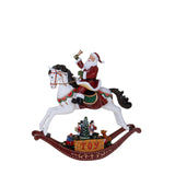 Babbo con Led+Mov+Mus Su Cavallo • 31 cm