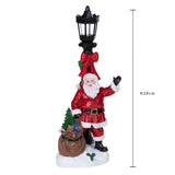 Babbo nat. con lampione led • H 38 cm