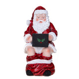 Babbo natale su water con pc • H 17,5 cm