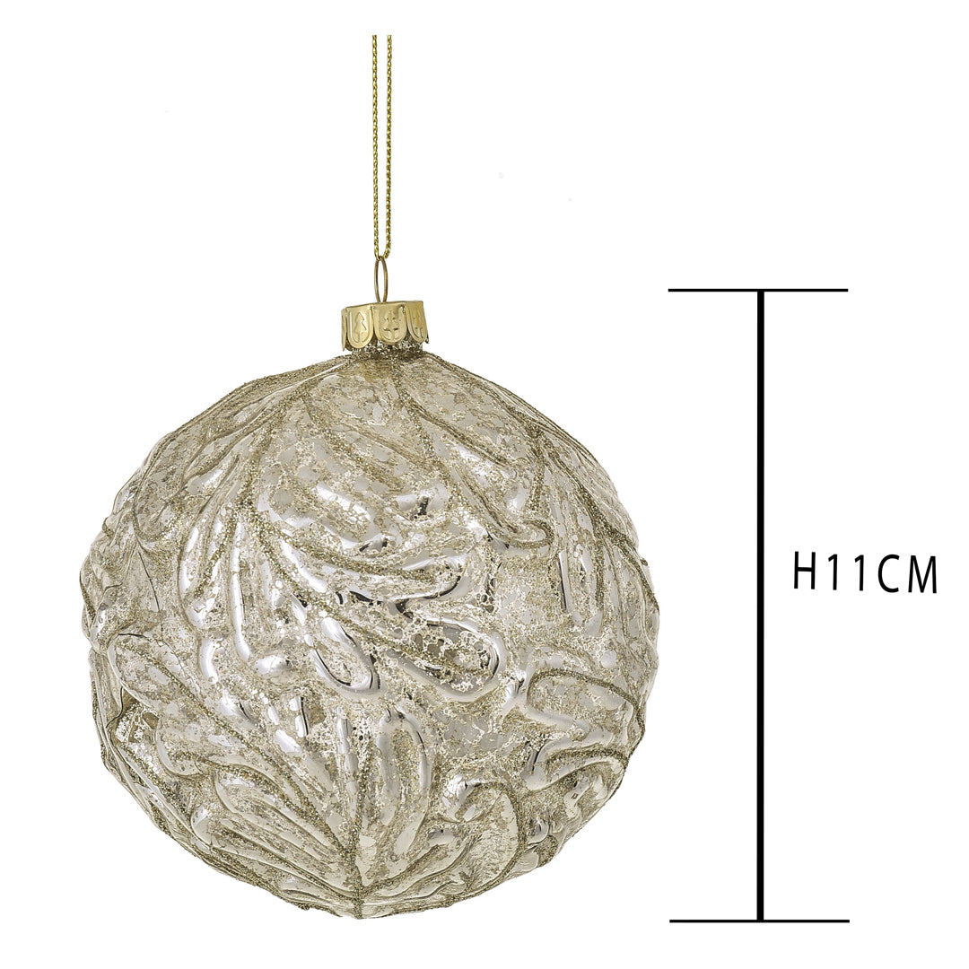 Pezzi 4 • Sfera decorata • H 11 cm