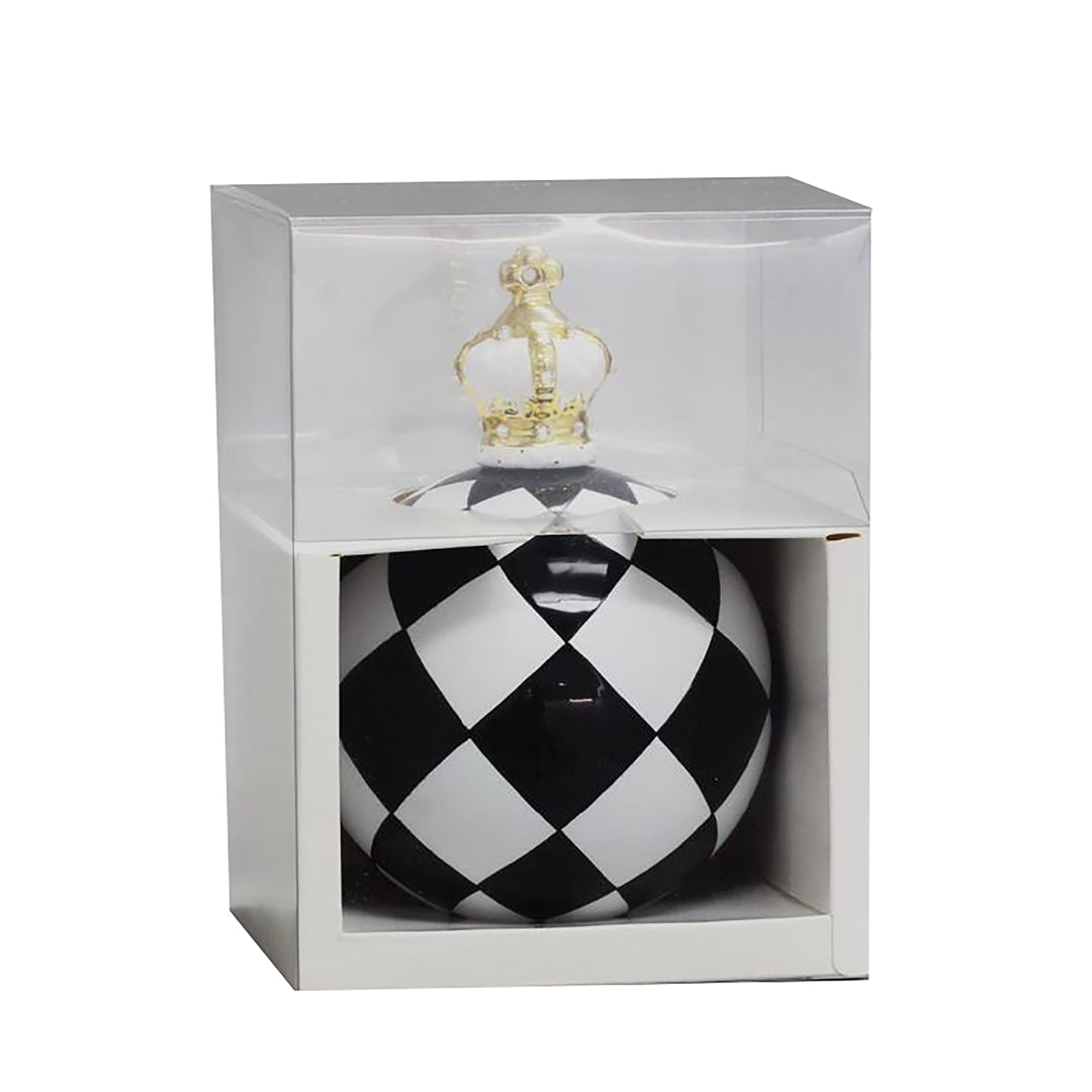Sfera con rombi top corona • H 14,3 cm