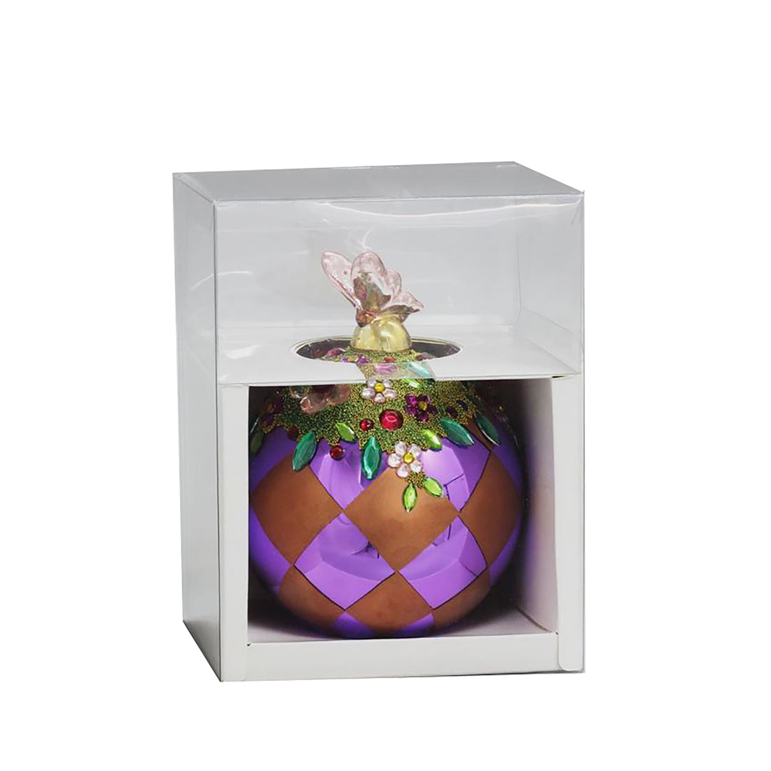 Sfera con decoro e rombi • H 13,5 cm