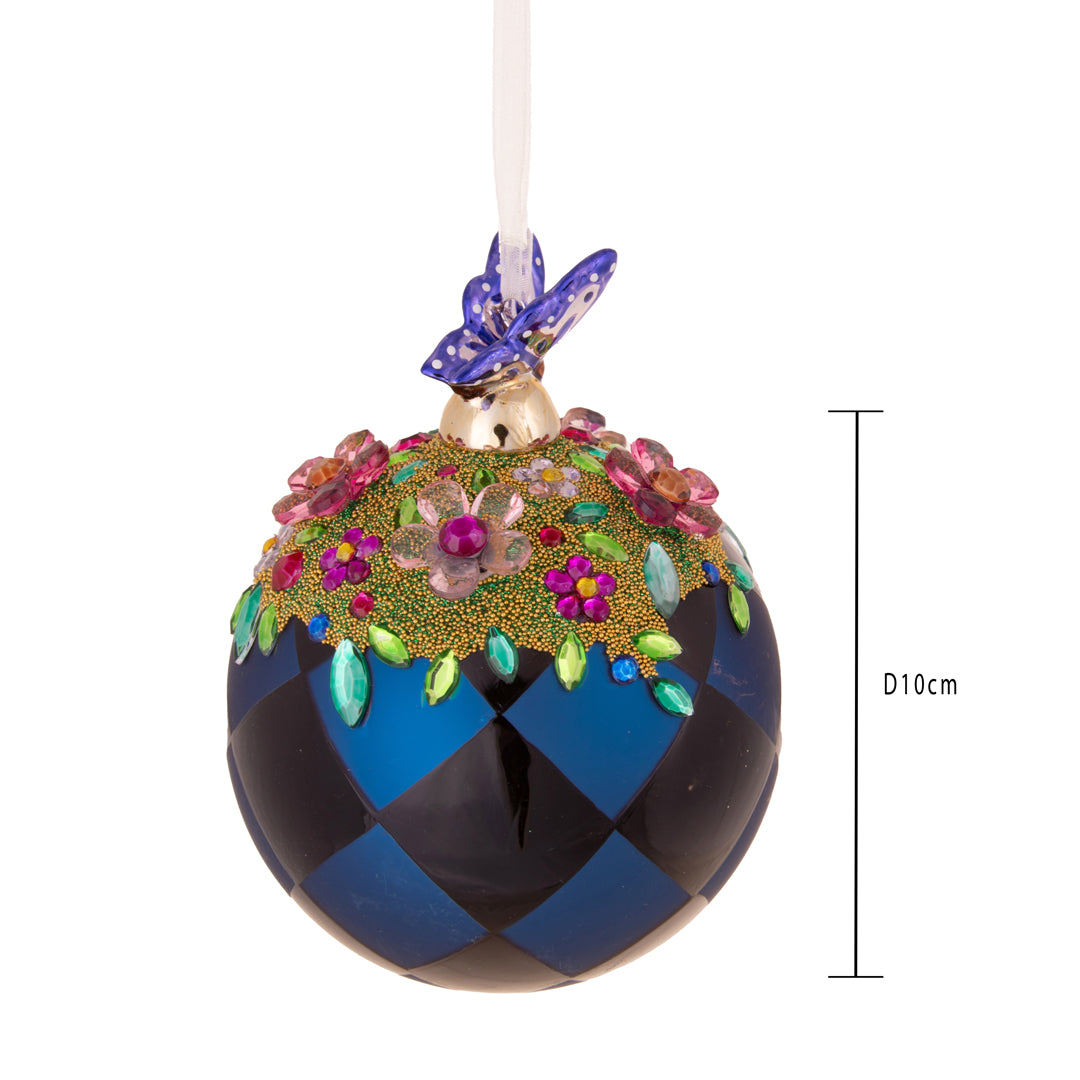 Sfera con rombi e top farfalla • H 13,5 cm