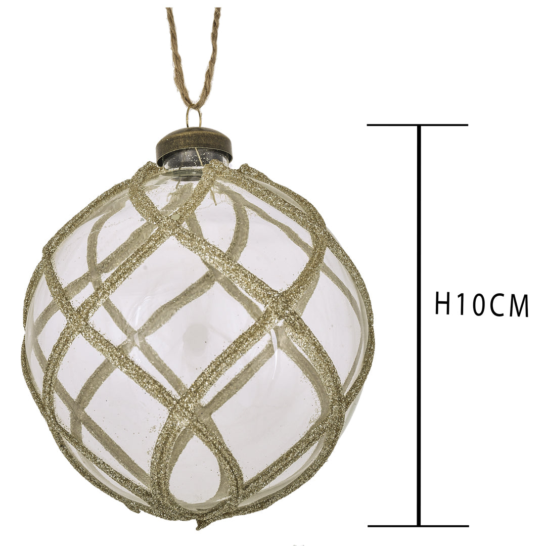 Pezzi 4 • Sfera con decoro • H 10 cm