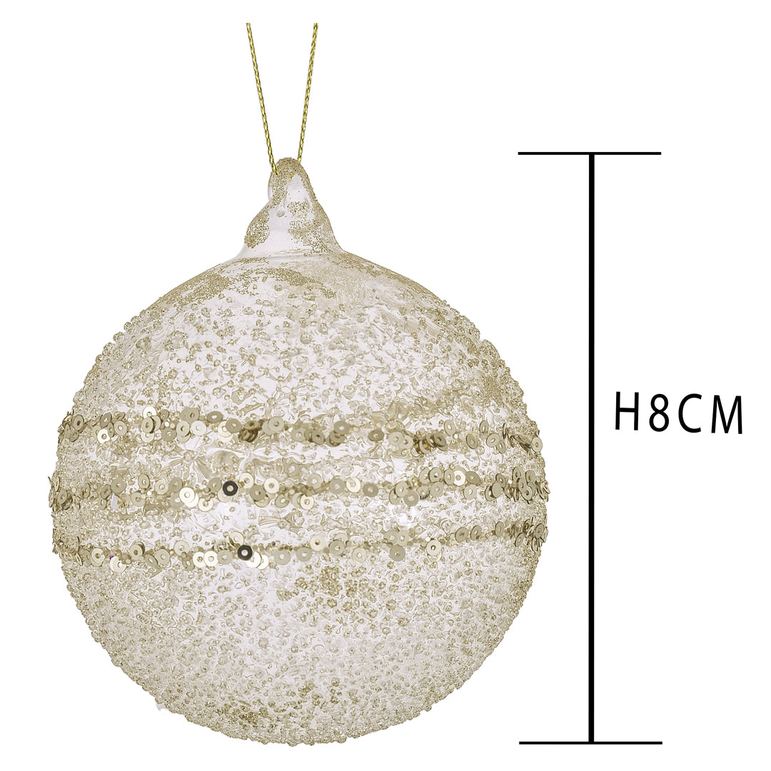 Pezzi 6 • Sfera con paillettes • H 8 cm