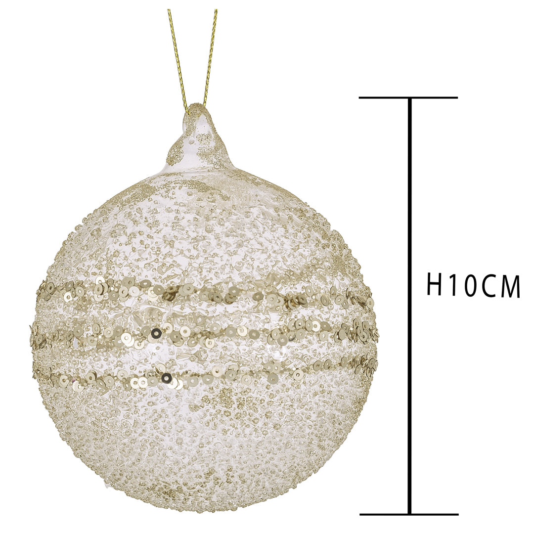 Pezzi 4 • Sfera con paillettes • H 10 cm