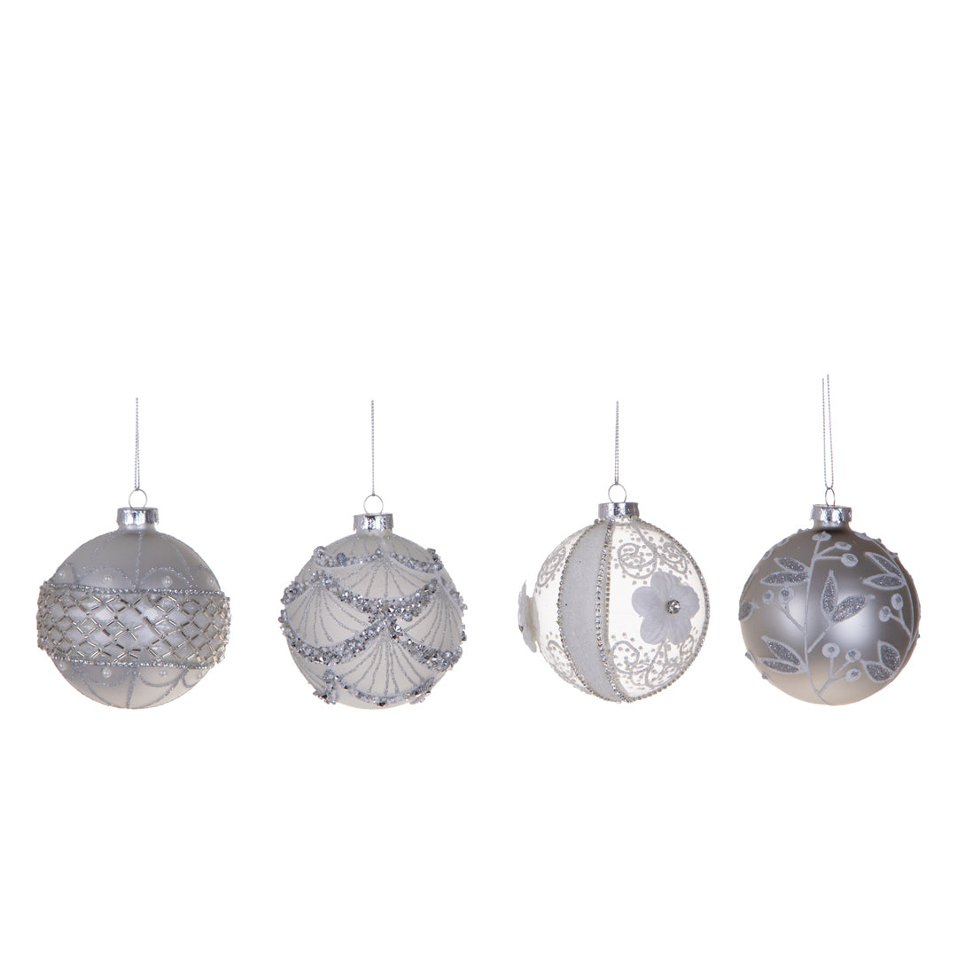 Pezzi 12 • Sfera con decori • H 8 cm