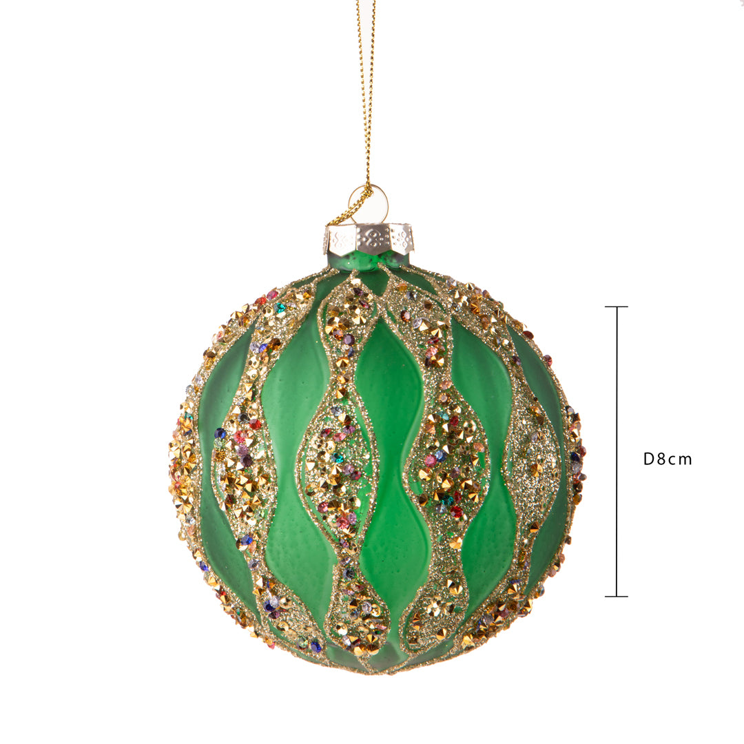 Pezzi 6 • Sfera con onde e decori • H 10 cm