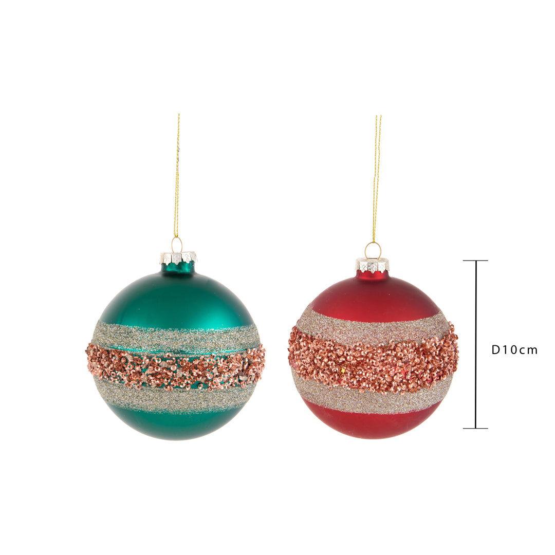 Pezzi 4 • Sfera con decoro • H 10 cm