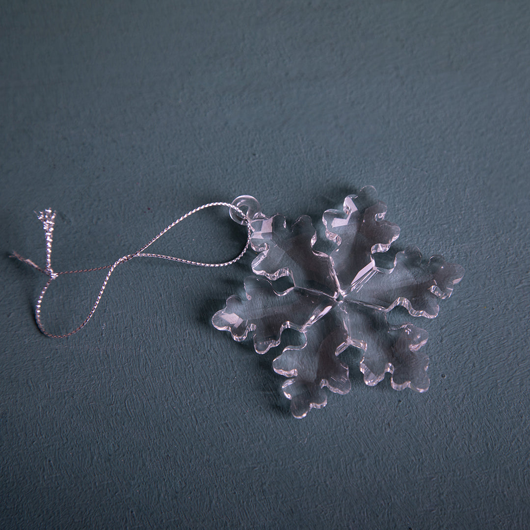 Pezzi 4 • Fiocco di neve cristallo daA • H 6,5 cm