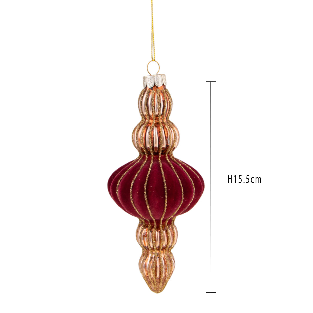 Pezzi 4 • Decoro con velluto • H 15,5 cm