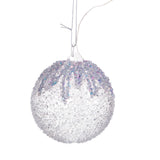 Pezzi 4 • Sfera ghiaccio con paillette • H 12 cm