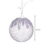 Pezzi 4 • Sfera ghiaccio con paillette • H 12 cm