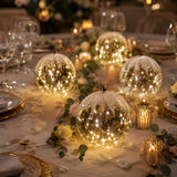 Sfera vetro con led d. • H 21 cm