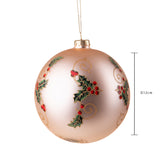 2 Pezzi •  Sfera con Agrifoglio  • 12 cm