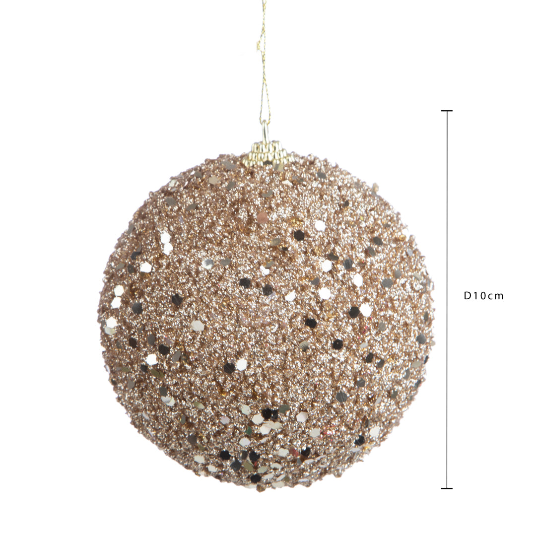 Sfere 6 pz con paillettes • H 10 cm