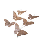 Farfalle 6 pz con clip e paillette • H 22 cm