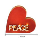 Pezzi 2 • Cuore con led e scritta • H 17 cm