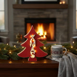 Pezzi 2 •Albero con led e scritta xmas sc • H 18 cm