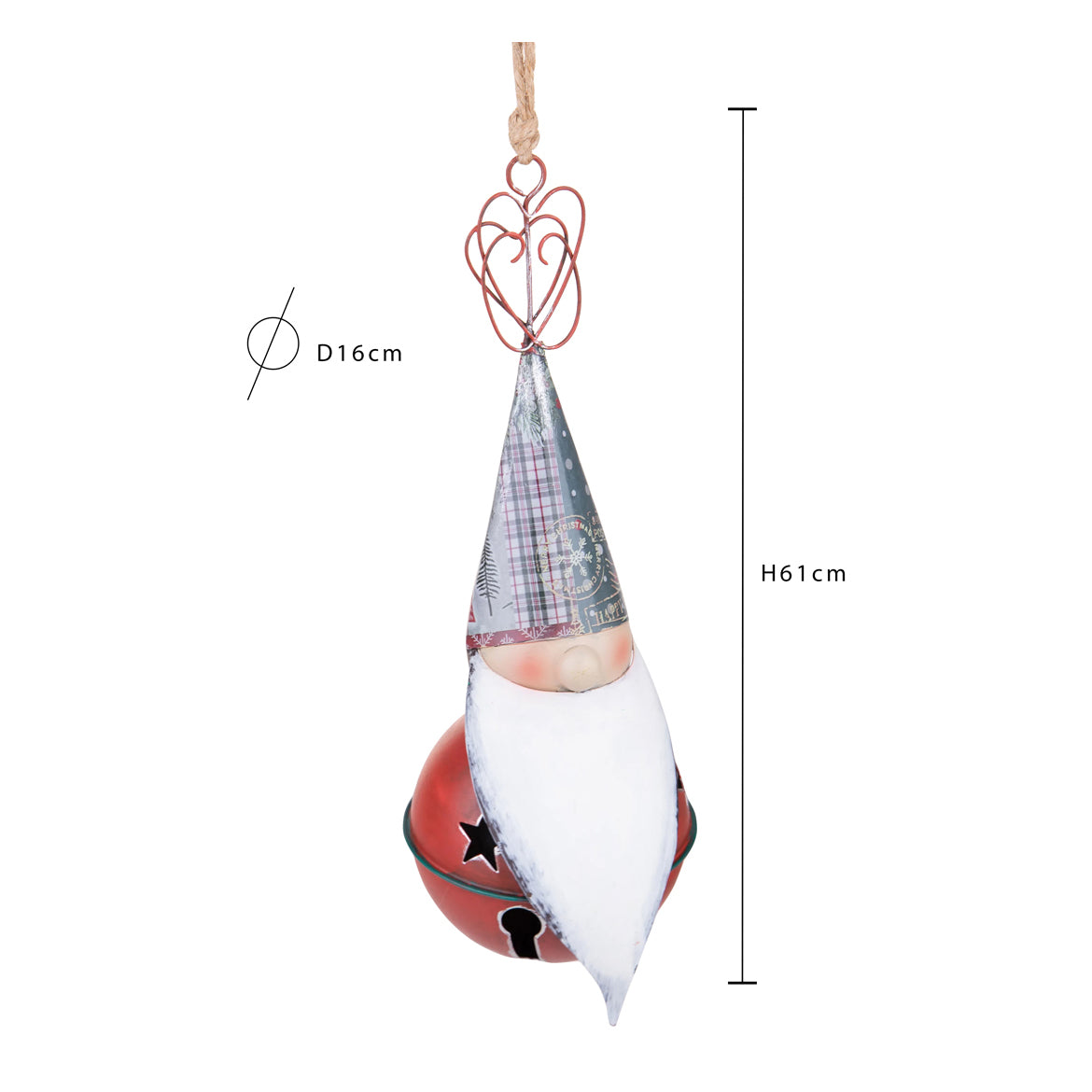 Sfera h con babbo natale • H 61 cm