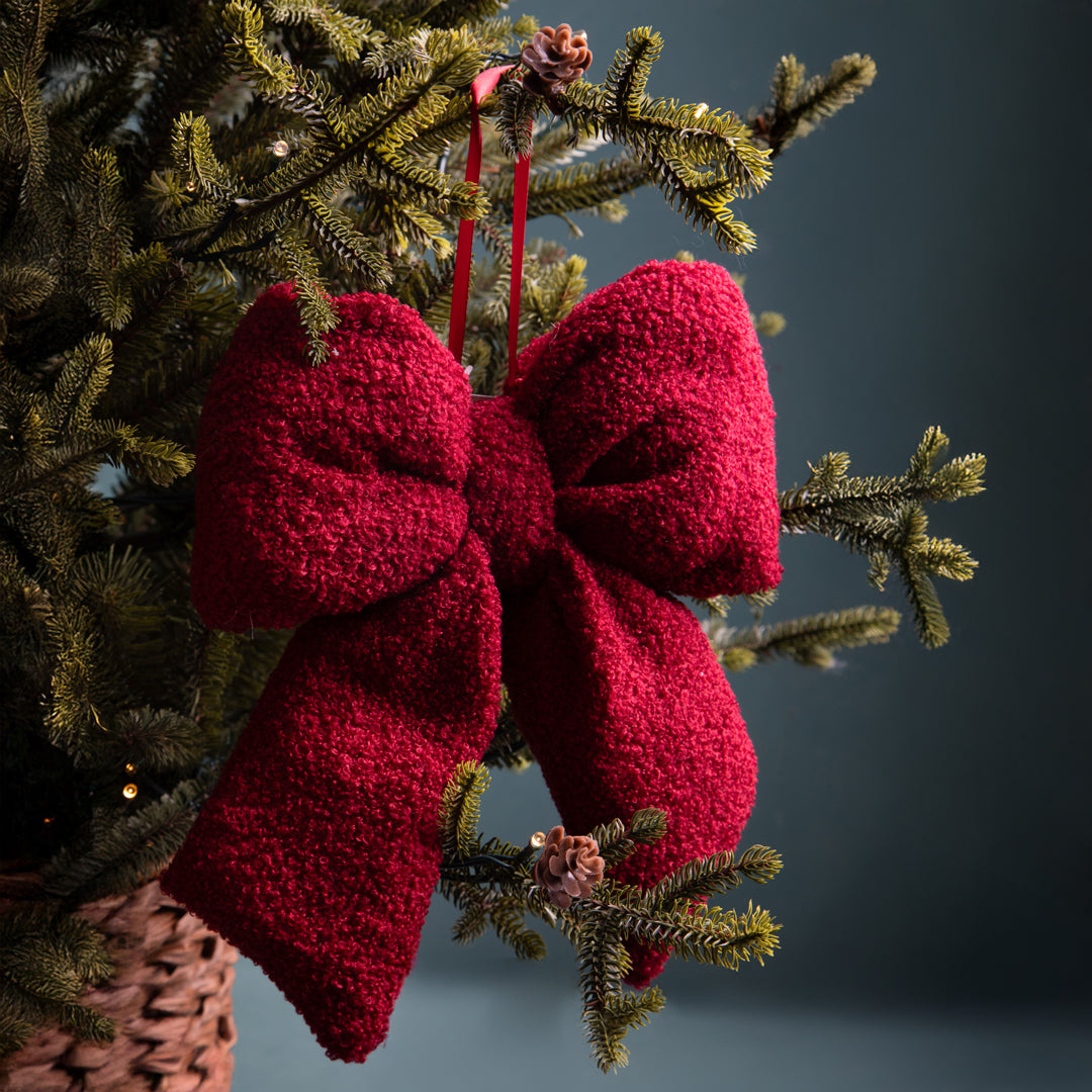 Pezzi 4 • Fiocco natale lana • H 21 cm