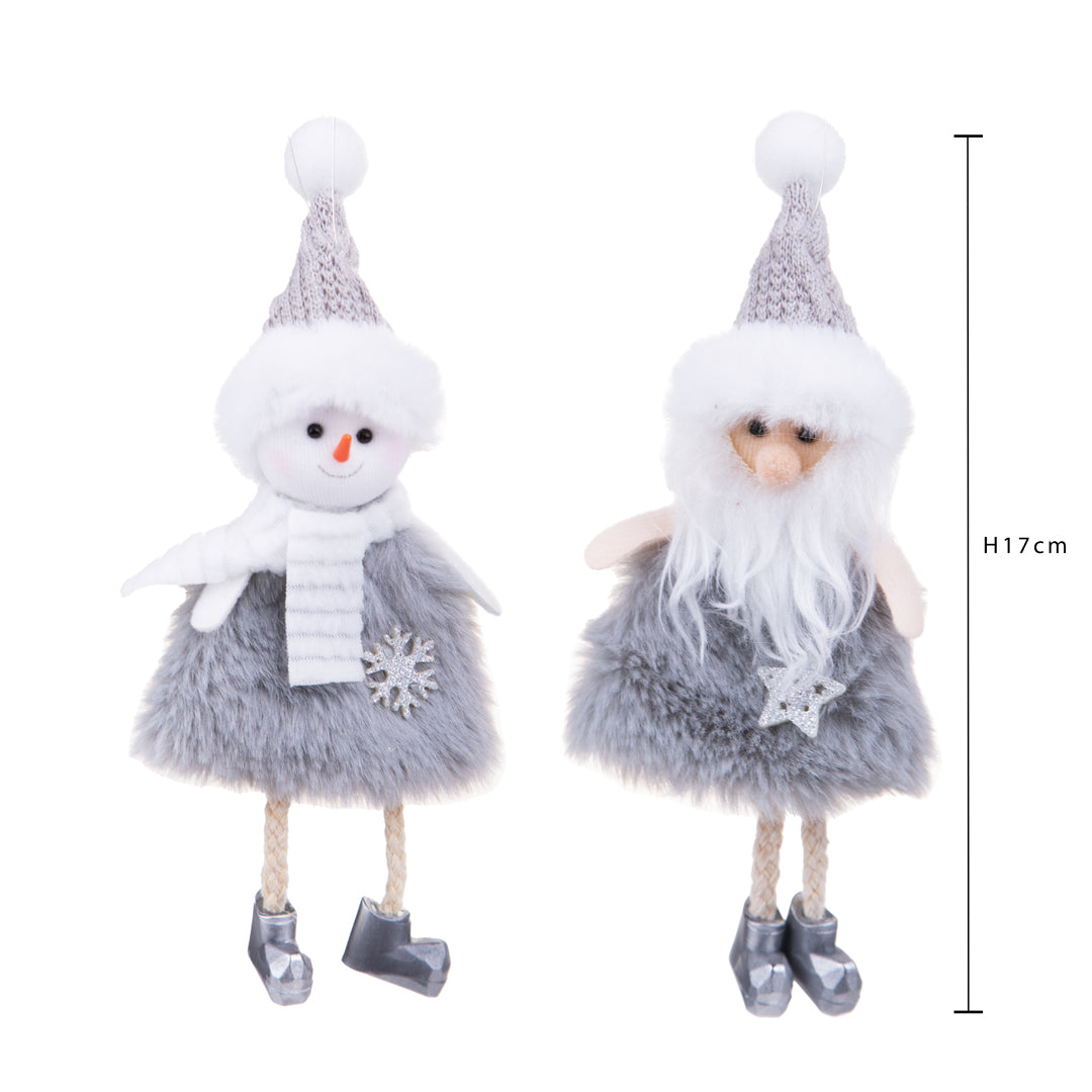 Pezzi 18 • babbo nat+pup. neve sc • H 17 cm