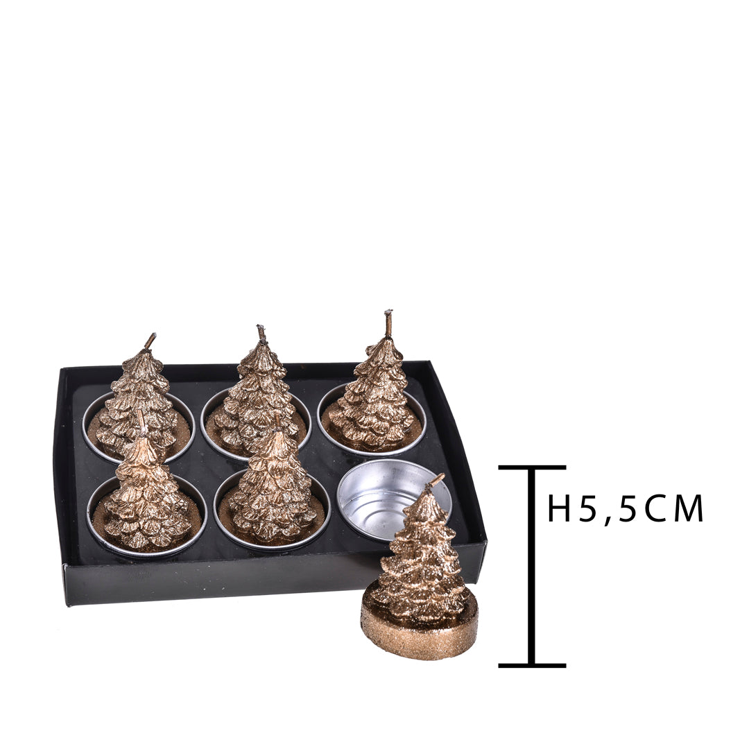 2 Pezzi •  Porta tealight Albero Natale 6 Pz  • 5,5 cm