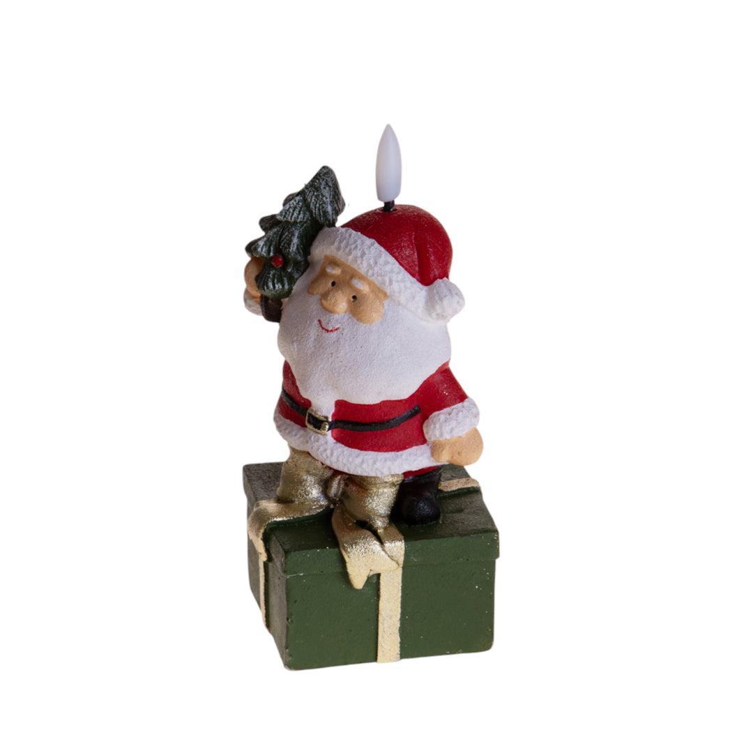 Santa santa su p/dono con led • H 13,5 cm