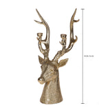 Porta candela x 2 h44. con renna • H 44,5 cm