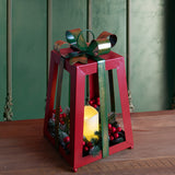 Lant.natalzia con candela led • H 36 cm
