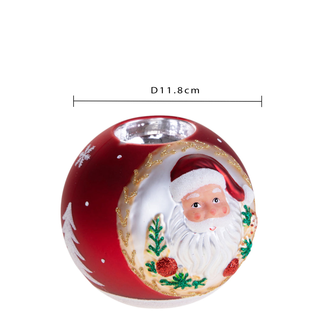 Pezzi 2 • Porta tealight con santa • H 9,4 cm