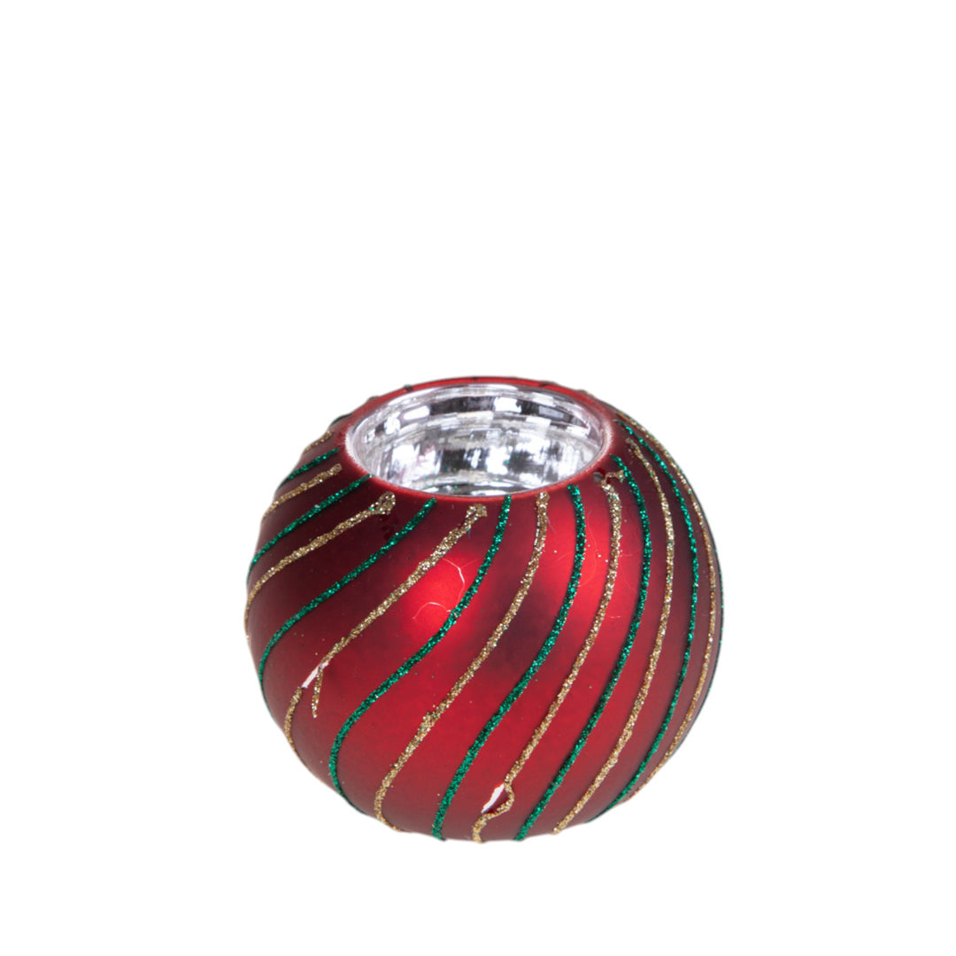 Pezzi 6 • Porta candela sfera natale • H 8 cm