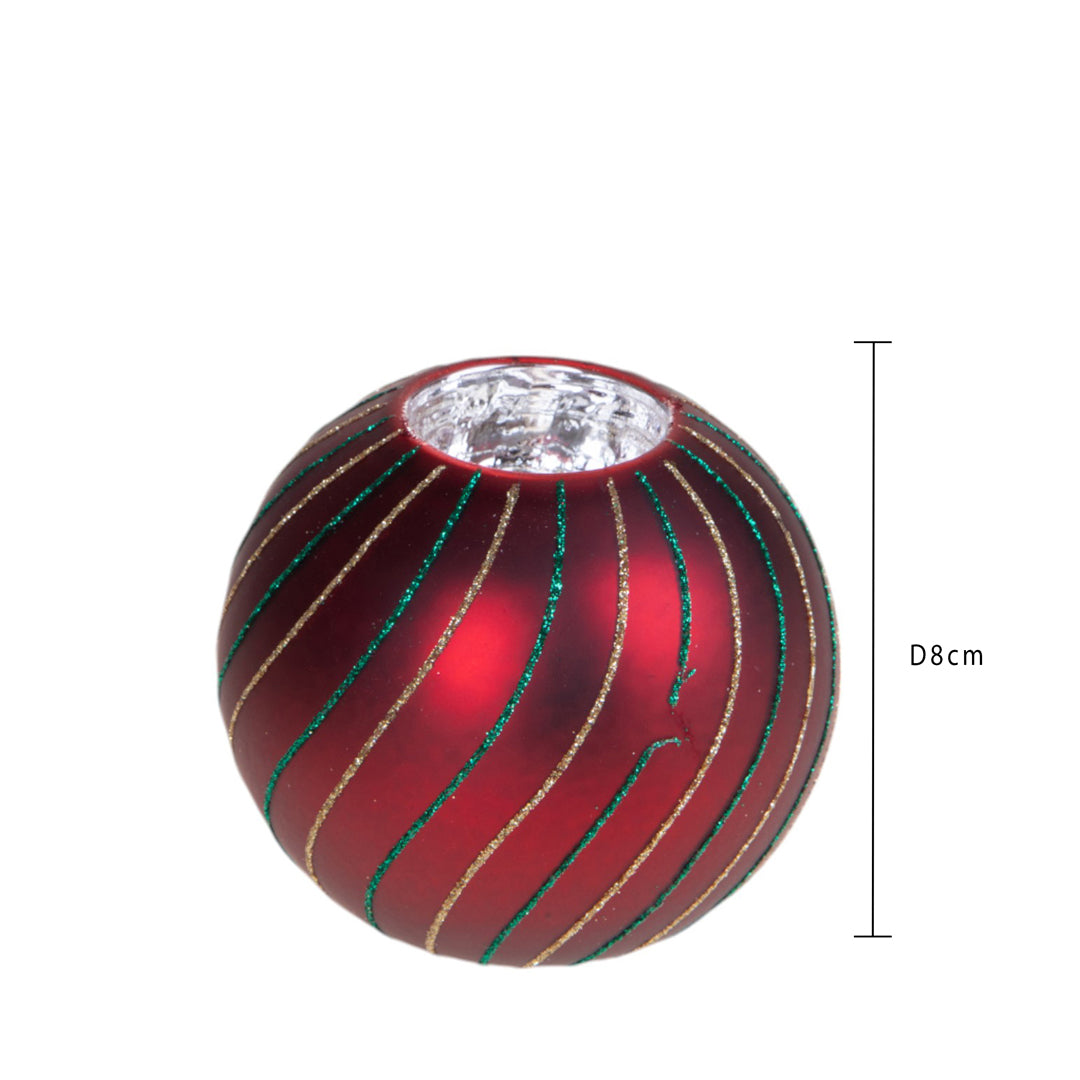 Pezzi 6 • Porta candela sfera natale • H 8 cm