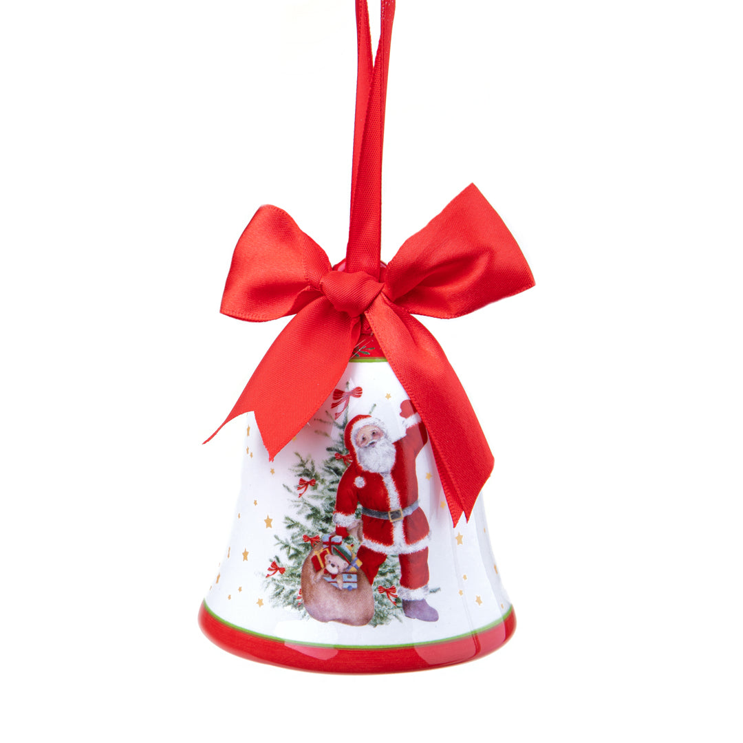 3 Pezzi • Campana con babbo natale • 10 cm