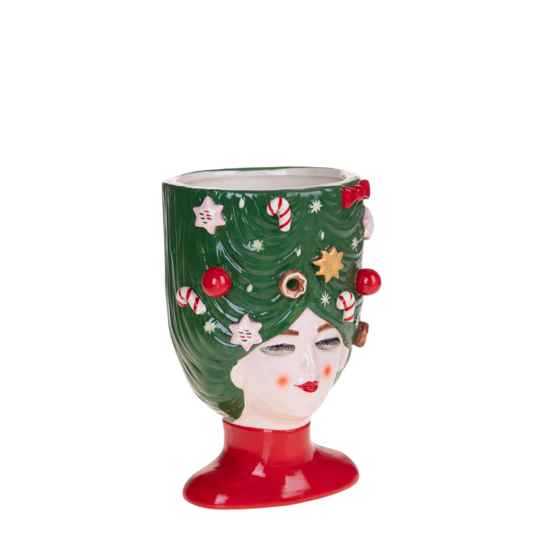 Cachepot d.17,5h. regina natale • H 28 cm
