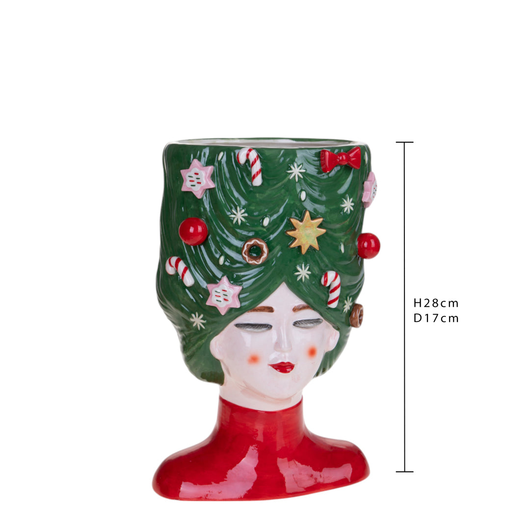 Cachepot d.17,5h. regina natale • H 28 cm