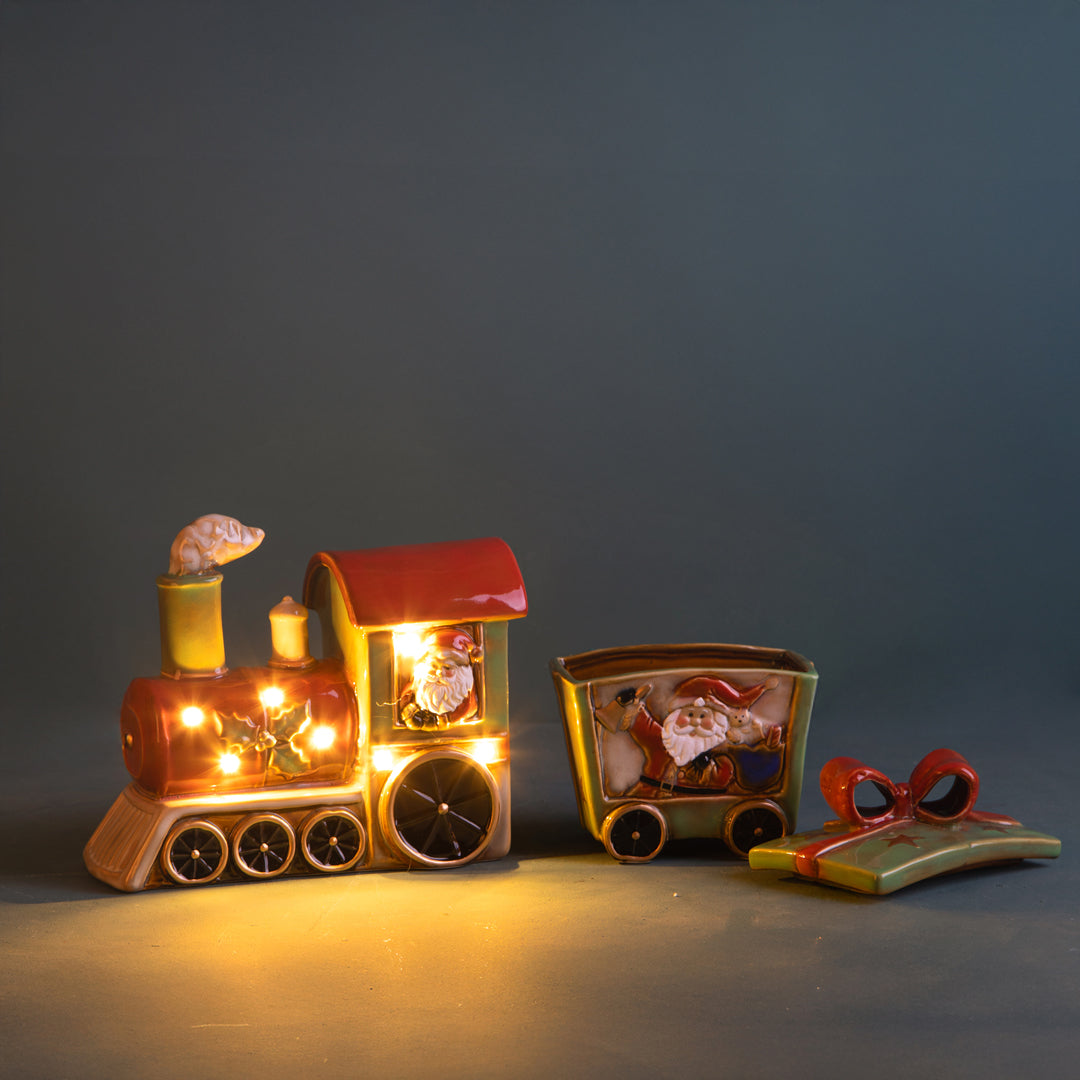 Trenino 2 pzApribile con led • H 20 cm