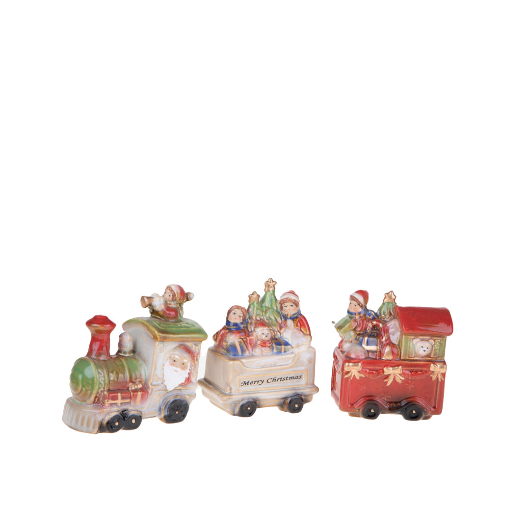 Treno di natale in ceramica • 12 cm