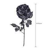 Pezzi 12 • Rosa cabbage con glitter • H 74 cm