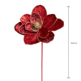 Pezzi 12 • Magnolia con perle e glitter • H 50 cm